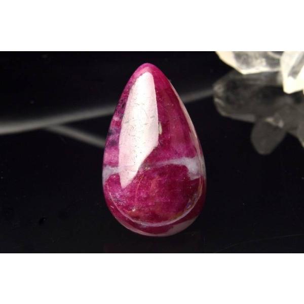 1点物】レア共生 ルビーインクォーツ 33x20mm ドロップ ルース