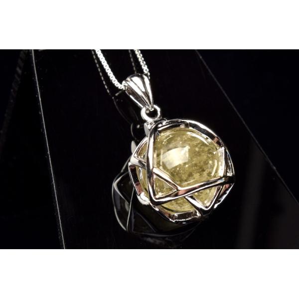 1点物】Silver925◇AAA宇宙の神秘 リビアングラス 12mm 丸玉 六芒星