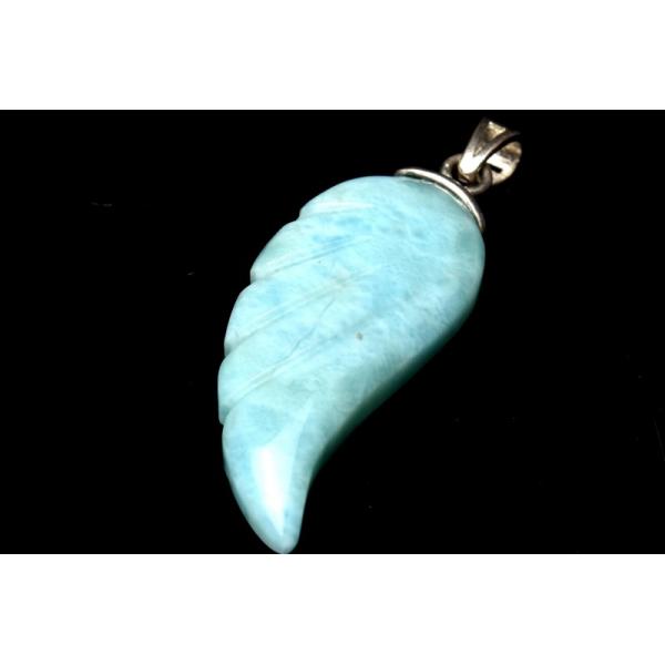 1点物】Silver925◇三大ヒーリング ラリマー 27x13mm 天使の羽