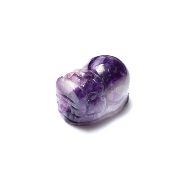 【１点物】AA☆紫の気品 チャロアイト　17x12mm　貔貅彫刻(通し穴) ビーズ _PD2828