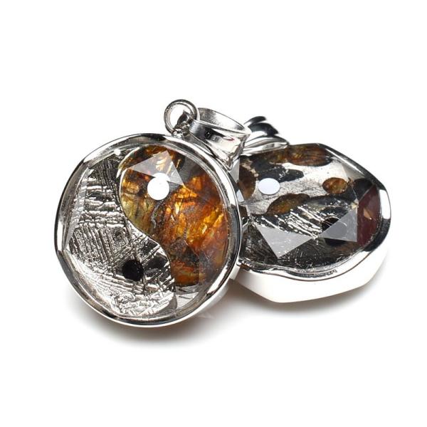 パラサイト隕石 15x15mm 六芒星 太陰太極図 ペンダントトップ 1個売り