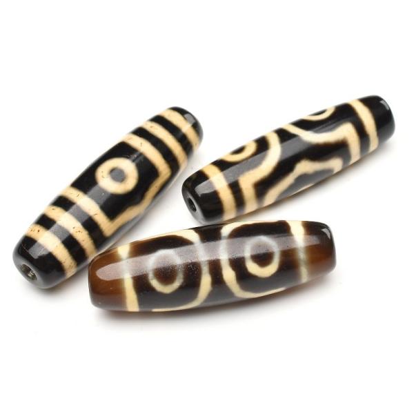 お守りに 瑪瑙 三眼天珠　37-40x10-13mm　ビーズ 天珠 1個売り _PR3463