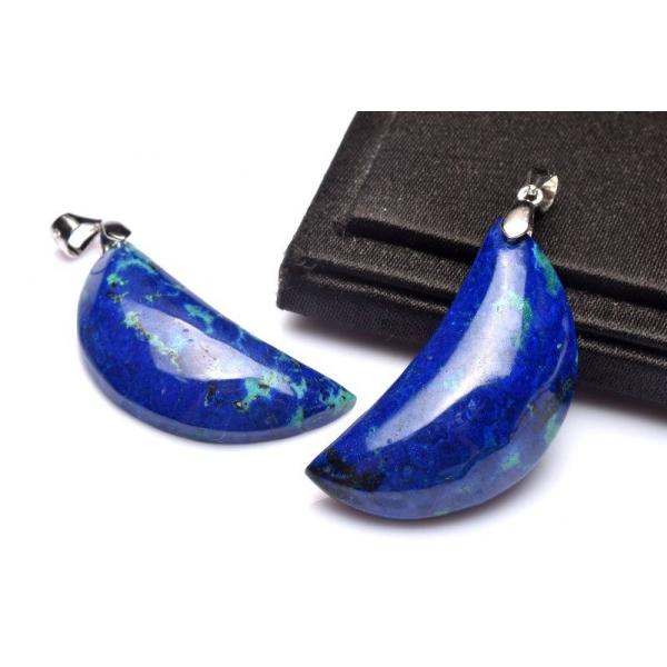 Silver925◇高発色 アズロマラカイト 33-34x17-18mm 三日月