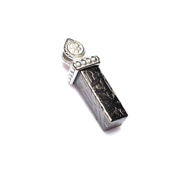 Silver925 アルタイ隕石(メテオライト) 14x5mm ブラックコーティング