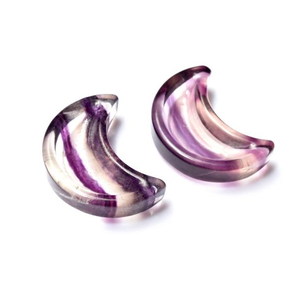 パープル フローライト 31x21mm 三日月 小皿 置物 1個売り _PRG2456-2