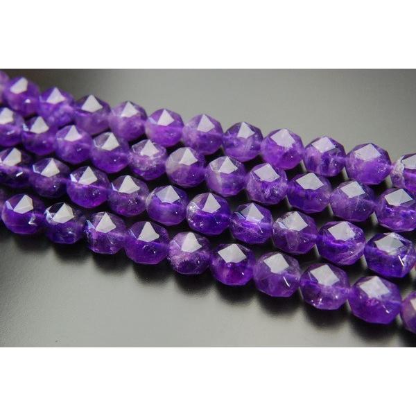 アメジスト（スターカット）」 10mm 1連（約38cm）_R1022 ☆5000円