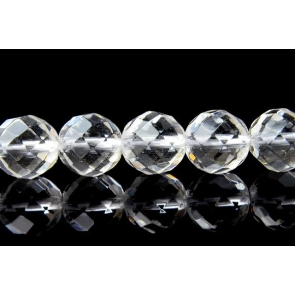 水晶64面カット  6mm  １連（約38cm）_R115 ★5000円以上ネコポス送料無料！