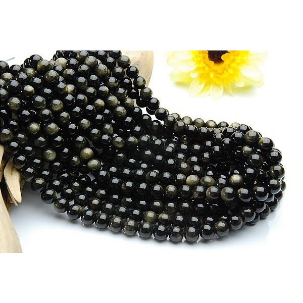 ゴールデンオブシディアン 12mm 1連（約38cm）_R446 ☆5000円以上