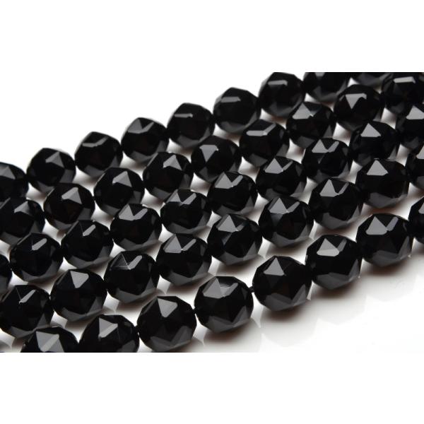 【連売り】モリオン黒水晶 スターカット　8mm　１連（約３８ｃｍ）天然石 パワーストーン ビーズ パーツ _R5498-8