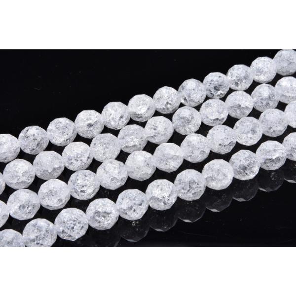 クラック水晶 64面カット　10mm　１連（約38cm）_R5802-10