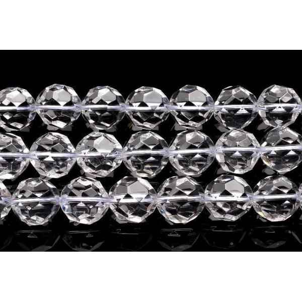 水晶 12mm バッキーボールカット 1連（約38cm）_R5918-12の説明