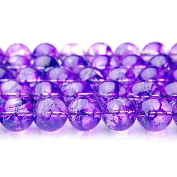クラック水晶（紫）」 6mm 1連（約38cm）_R774-6 ☆5000円以上 
