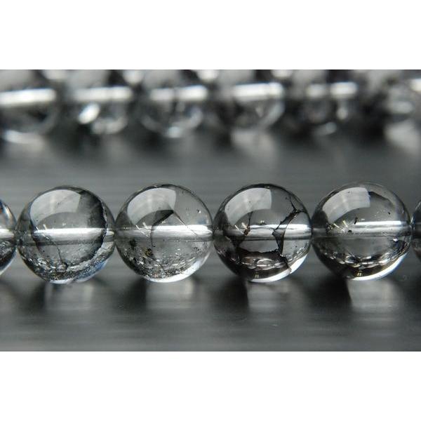 クラック水晶（黒）」 8mm 1連（約38cm）_R775-8 ☆5000円以上