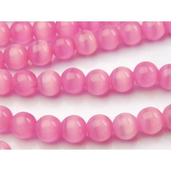 ハンドメイドコネクター　12個  キャッツアイピンク多角 さくらピンクキャッツアイ」 10mm 1連（約35cm）_R916-10 ☆5000円