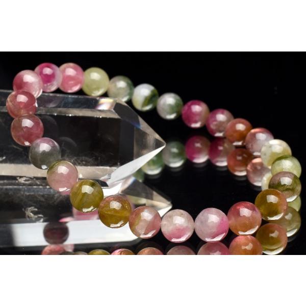 1点物】ライトカラー ウォーターメロントルマリン 7mm ブレスレット
