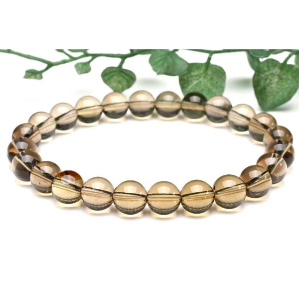 1点物】シャンパンカラー スモーキークォーツ 8mm ブレスレット
