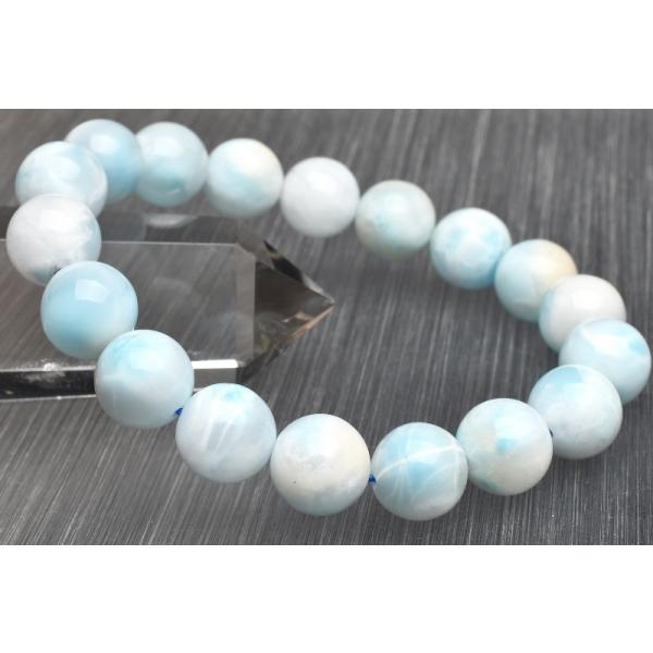 1点物】癒やしの波模様 ラリマー 11mm ブレスレット _U8045