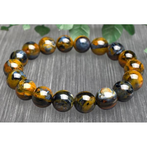 1点物】嵐の石◇高品質 ピーターサイト 11.5mm ブレスレット _U8161