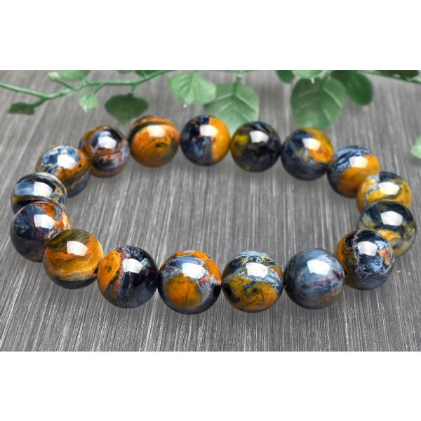 新品未使用トップクオリティ　ピーターサイト　ブレスレット12.5mm 1点物】嵐の石◇高品質 ピーターサイト 12.5mm ブレスレット _U8166