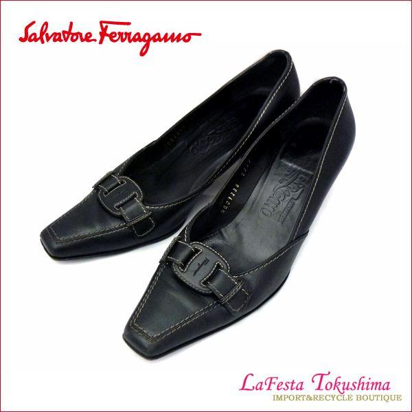 FERRAGAMO Ferragamo フェラガモ パンプス （ブラック） [サイズ7  