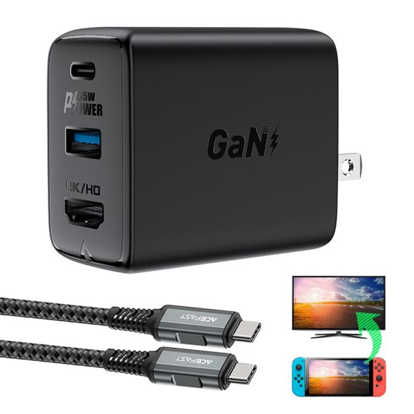 AceFast ACEFAST CVSwitch HDMI ϊA_v^[ TYPE-C [d 3|[g P[uZbg 1.8m P[ut ACA_v^[ A19 iPhone17 iPhone 17 16 15