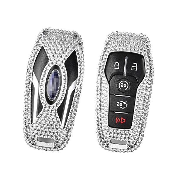 M.JVisun ハンドメイド カーキーフォブカバー リンカーン MKC リンカーン MKX リンカーン MKZ スマートリモートキー用 ダイヤモンドキラキラク