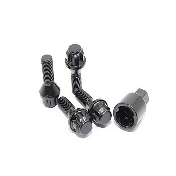 Set of 4 14x1.25 Black Lug Bolt Wheel Locks for BMW 2 3 4 5 6 7 i3 i8 X1 X3 X4 X