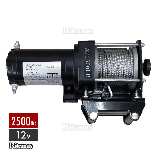 電動ウインチ 12V 2500LBS ウインチ 1136kg 電動ホイスト DC12V 防水