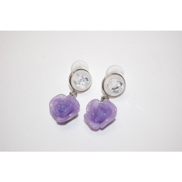 CHANEL（シャネル） ココマーク パープルカメリアチャーム ピアス