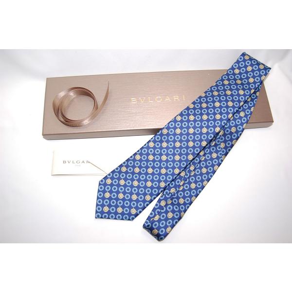 BVLGARI ブルガリ BVLGARI アニマルプリント ネクタイ （ブルー  