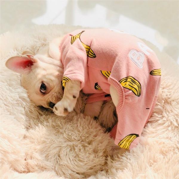 犬服 ペット服 おしゃれ バナナ柄 カバーオール 小型犬 中型犬 ピンク ブルー フレブル フレンチブルドッグ服 パグ服 チワワ服 Lvn037 Lavons 通販 Yahoo ショッピング