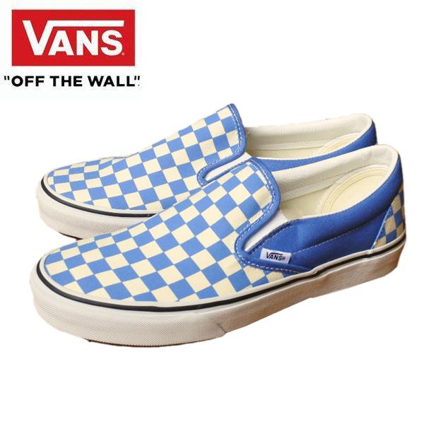 vans classic slip on checkerboard blue