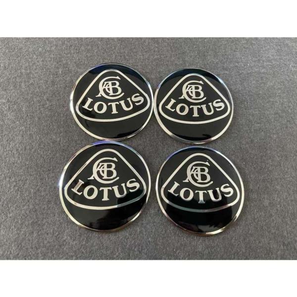 送料無料　440★ロータス LOTUS用★4個セット ホイール キャップシール 約直径56.5mm  ホイールセンター ロゴあり ブラック