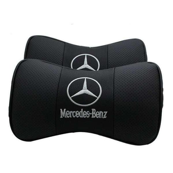 メルセデスベンツ用☆2個セット 車載 クッション ネックパッド 本革