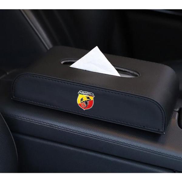 アバルト 車用ティッシュボックス PUレザー 高級ティッシュケース 磁石