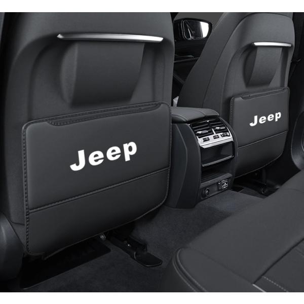 ◆ジープ JEEP◆ブラック◆車用 シート バックカバー 汚れ防止カバー 蹴り防止 取付簡単 座席 シートバック カーグッズ 2枚セット aaam qtm