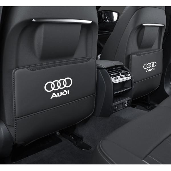 ◆アウディ AUDI◆ブラック◆車用 シート バックカバー 汚れ防止カバー 蹴り防止 取付簡単 座席 シートバック カーグッズ 2枚セット aaam qtm
