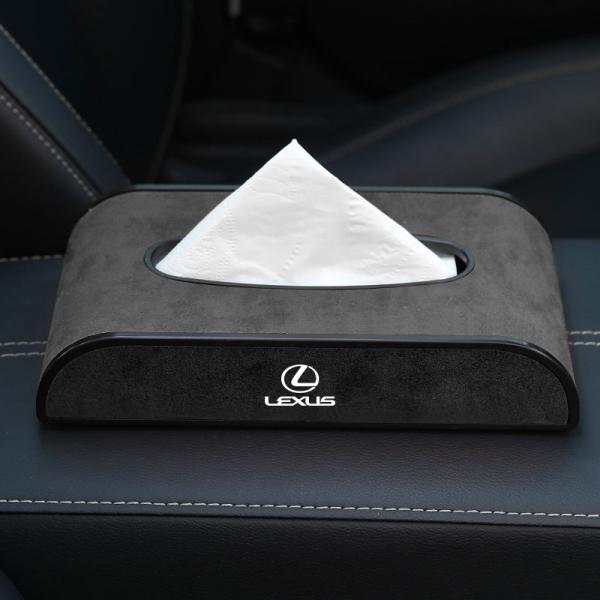 ◆レクサス LEXUS◆ブラック◆車用ティッシュボックス 高級ティッシュケース 車内収納ケー ロゴ入り ティッシュカバー アルカンターラ aaap qtm