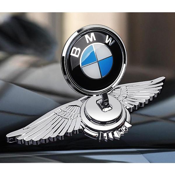 ◆BMW◆車ボンネットマーク　フロントエンブレム ウ ボンネット　ウイングマーク 立体3D　 金属製オーナメント 翼 飾り aacx qtm