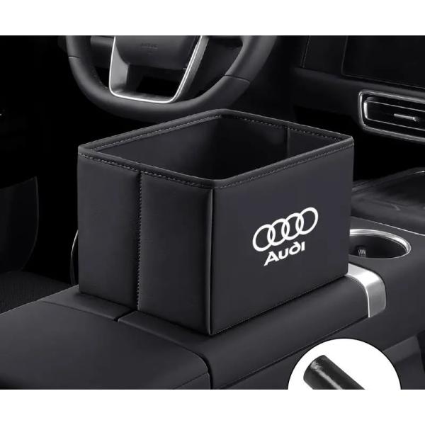 ★アウディ AUDI★ブラック★車用ゴミ箱 多機能収納袋 収納ボックス 防水 後部座席収納 運転席用 車用収納ケース 折り畳み 多機能 PUレザー aagk qtm