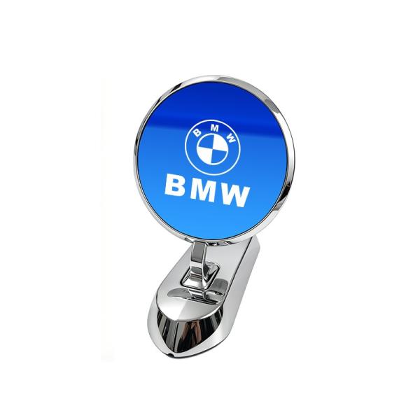 ★BMW★シルバー/ブルー鏡面★車ボンネットマーク ボンネット フロントエンブレム ウイングマーク 金属製オーナメント 鏡面 aaio qtm