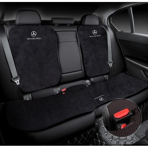 ◆メルセデス・ベンツ BENZ◆ブラック◆車の座布団 シートカバー 後部座席用1枚+背もたれ2枚 フランネルのクッション 運転席/助手席用 滑り止め dyzc qtm
