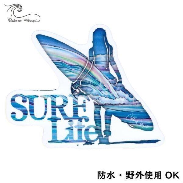 ○商品名Colleen Wilcox SURF LIFE ステッカー○ポイントハワイ有名サーフアーティスト「Colleen Wilcox」の大人気アートがモチーフになったステッカーです。アート名は「Nalu Blue」耐水加工がされ、屋外で...