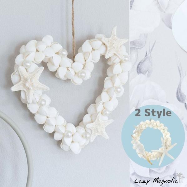 ◎商品名SHELLリース◎ポイント玄関に飾って会ったら、毎日ほっこりしてしまうハート型のリース。お家のどこに飾っても優しい気持ちになれそうな、素敵なリースです。◎サイズ約15cm◎材質貝がら◎商品在庫について他店舗と在庫を共有している為、同...