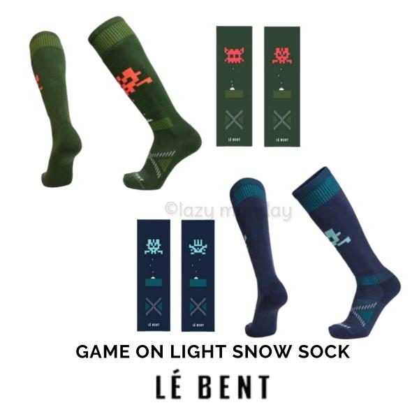 LE BENT GAME ON LIGHT SNOW SOCKCOLOR：KOMBU GREEN, BLACK IRISSIZE : S, M, L- STAY UP CUFF- SHIN CUSHION- ACHILLES SUPPORT...