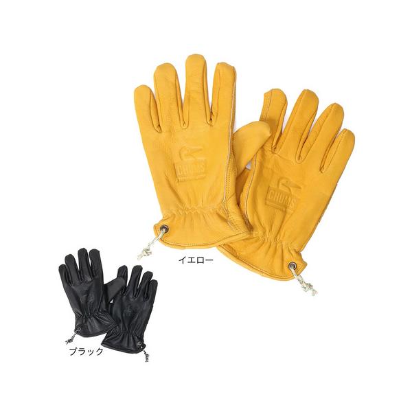 2022年秋冬モデル 2022fwmodel チャムス CHUMS エルブレス ヴィクトリア ビクトリア Victoria L-Breath アウトドア用品 手袋 グローブ レザー 牛革 ロゴ 黄色 イエロー YELLOW 作業 設営 テン...