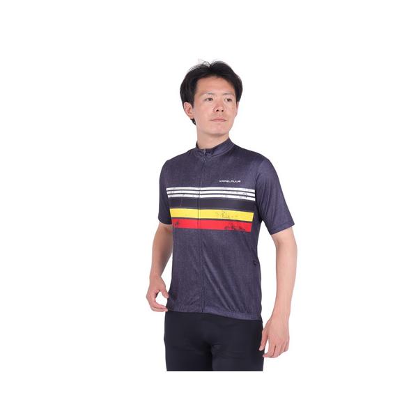 カペルミュール（KAPELMUUR）（メンズ、レディース）サイクリング ウェア 半袖 デニムプリント ジャージ ベルギーライン kphs1089-NV 日焼け防止 UVカット
