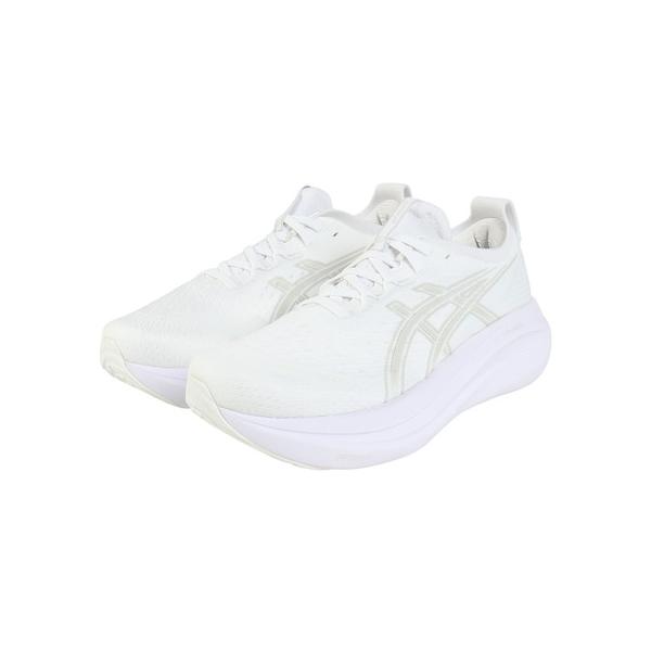 アシックス（ASICS）（メンズ）ランニングシューズ ゲルニンバス27 ホワイト グレー 1011B958.100 スニーカー クッション GEL-NIMBUS 27