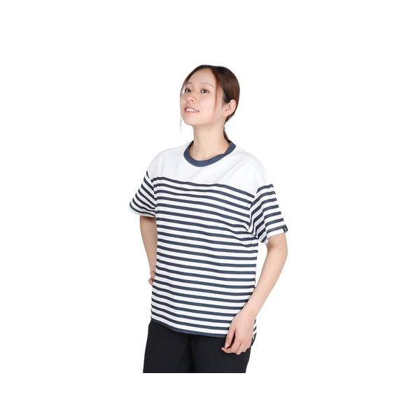ホールアース（Whole Earth）（レディース）ボーダー 半袖Tシャツ WE2TDZ56 WHT 速乾