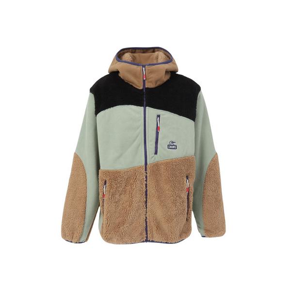 CHUMS ボンディングフリースパーカークレイジーLサイズ 美品！即購入⭕️1点物 CHUMS（チャムス） （メンズ）ボンディングフリース パネルパーカー